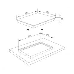 Bếp kính âm 1 điện 1 từ Malloca MH 732 IRN