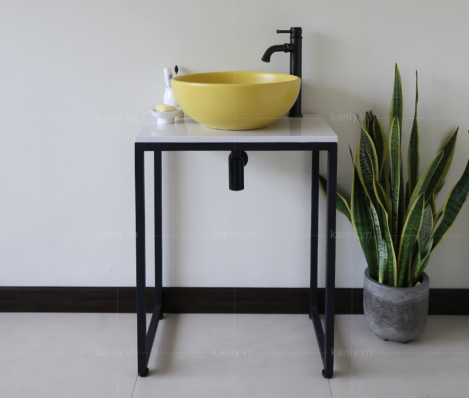 Chậu sứ vàng tròn SU514 phong cách cá tính nổi bật