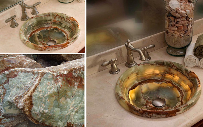 Chậu rửa mặt đá Pakistan được chế tác tỉ mỉ từ những người thợ lành nghề