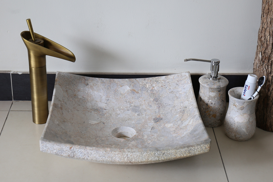 Khối đá tự nhiên hoàn thiện chậu rửa lavabo đẹp