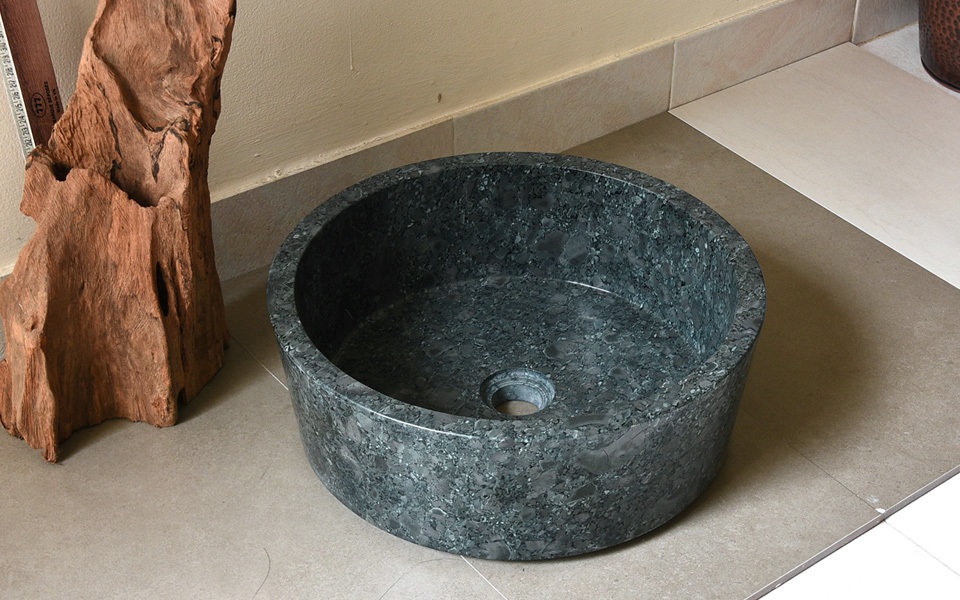 Lavabo đá xanh rêu, giá lavabo đá tự nhiên.