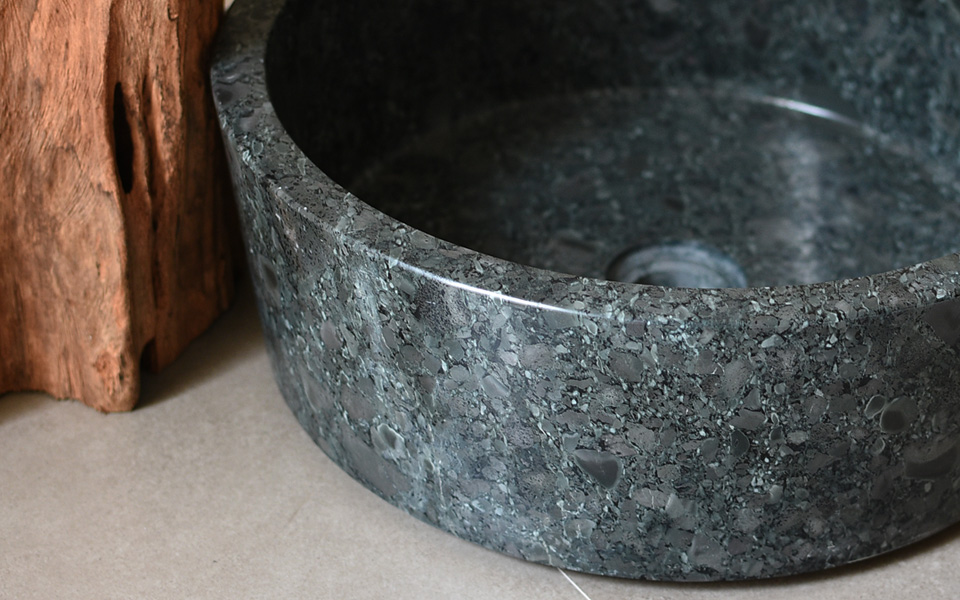 Lavabo đá xanh rêu, giá lavabo đá tự nhiên.