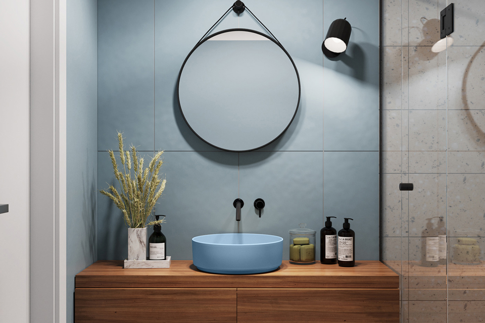Lavabo màu xanh da trời SU525