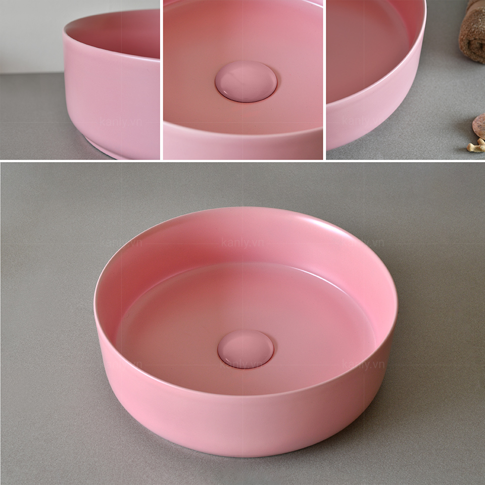 Thiết kế tinh tế, thanh lịch của lavabo sứ màu hồng Pastel SU520