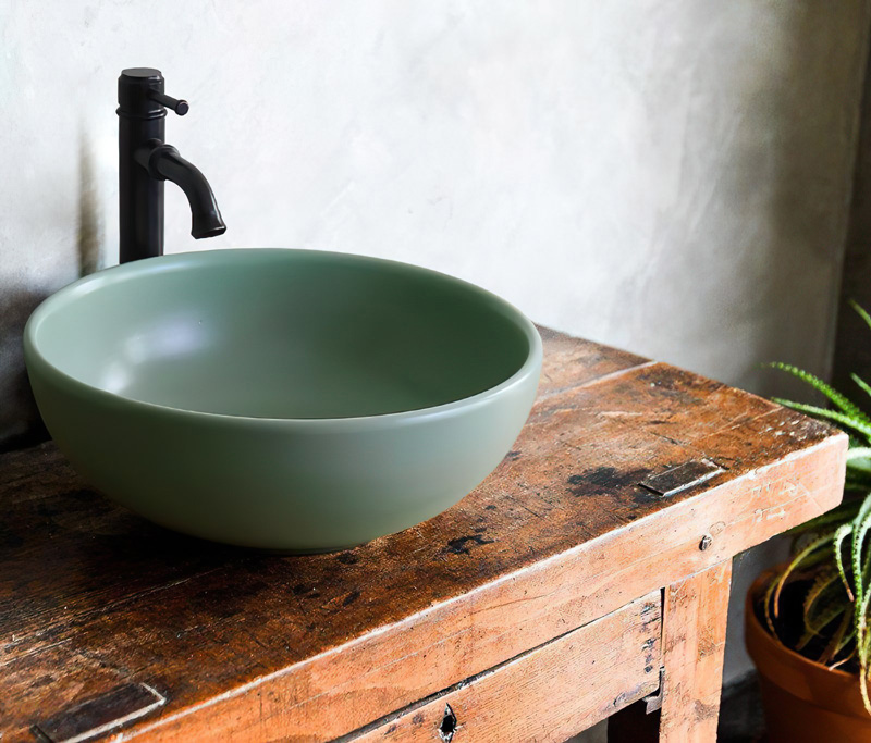 Lavabo sứ màu xanh ngọc SU516 thanh lịch, nhã nhặn