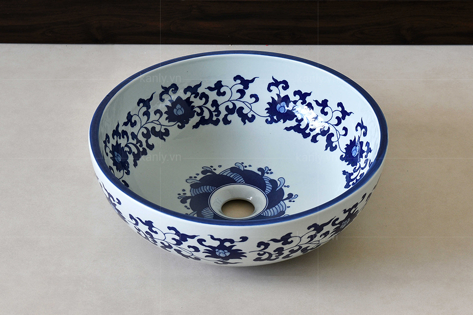 Kiểu dáng chậu sứ lavabo mỹ thuật vẽ tay