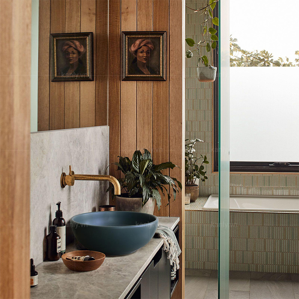 Lavabo tròn bằng sứ màu xám SU517