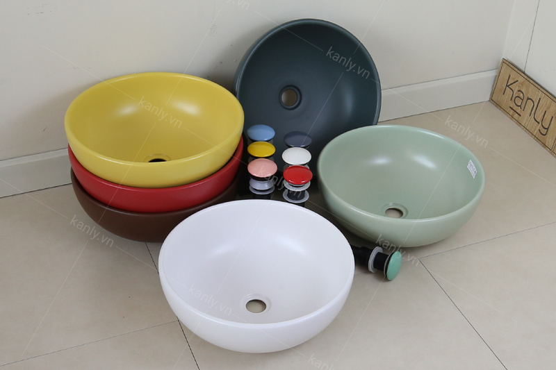 Bộ sưu tập nhiều màu của lavabo sứ mỹ thuật KanLy