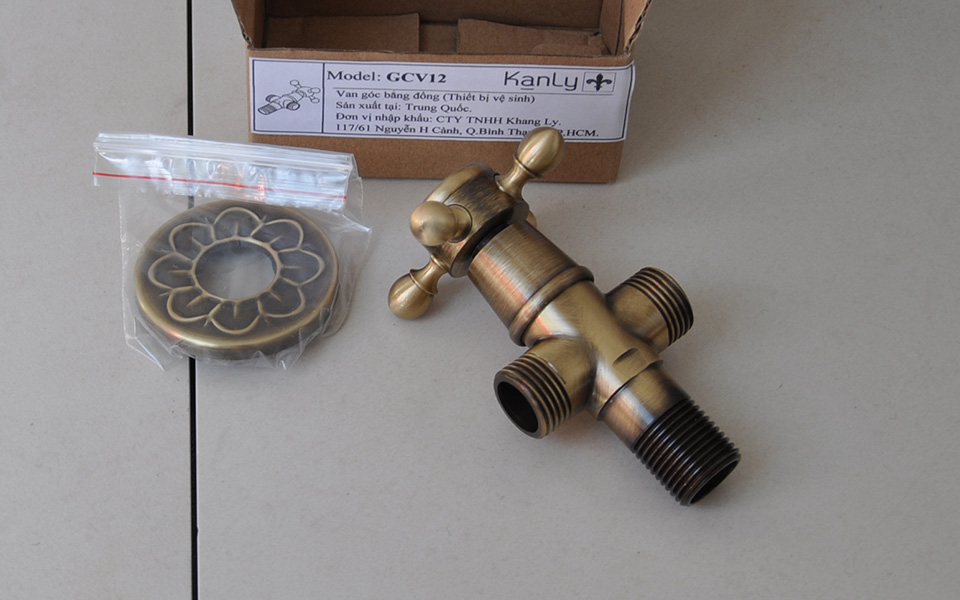 Van góc chặn khóa, khống chế chữ T, tê, tee, van cầu, van bi, van góc, van điều tiết