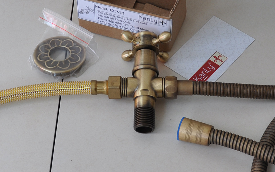 Van góc chặn khóa, khống chế chữ T, tê, tee, van cầu, van bi, van góc, van điều tiết